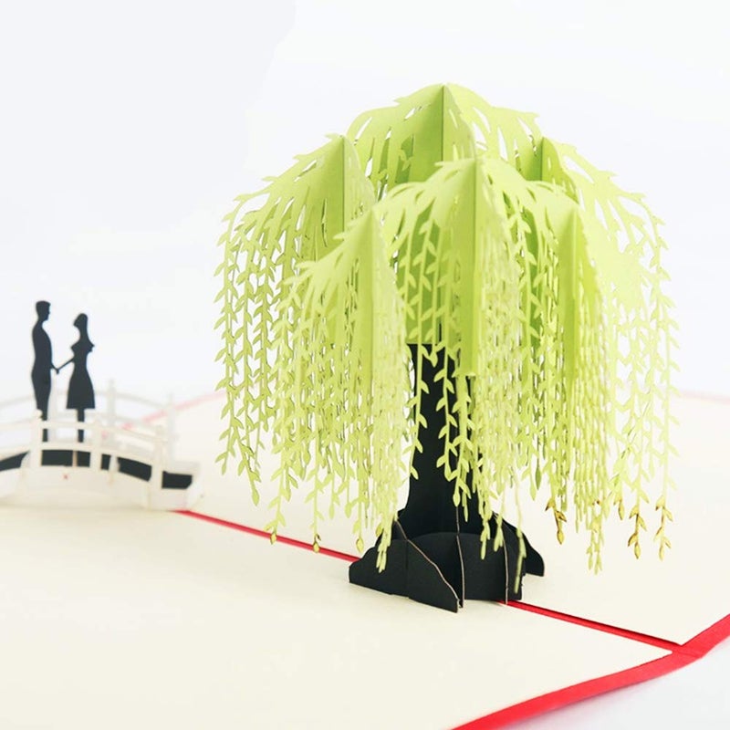 the love 2-Packed 3D Pop Up Willow Cards Greeting Cards for Congratulation, for Special Day, Birthday or Wedding Congratulation, with Envelope (Combination 31) - Image 1